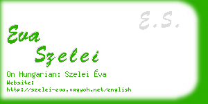 eva szelei business card